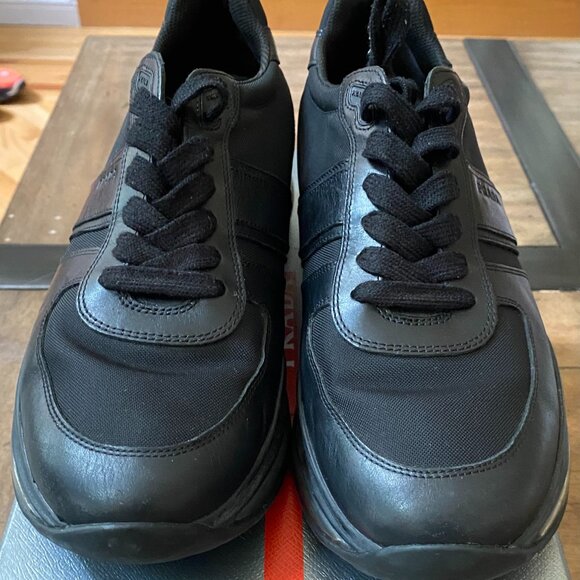 PRADA - Leather Air Sole Sneakers - Black 4E2858 - MEN 9 - Picture 1 of 7